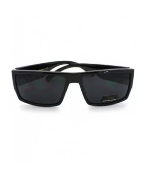 Shiny Black Locs Old School Gangster Rapper Style Sunglasses Square Frame - CE11CRQ2MWB $7.88 Square