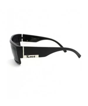 Shiny Black Locs Old School Gangster Rapper Style Sunglasses Square Frame - CE11CRQ2MWB $7.88 Square