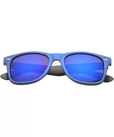 'Aaron' Retro Square Fashion Sunglasses - Blue - CG11P2VGRT7 $5.09 Square