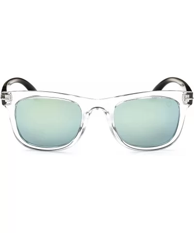 Polarized Sunglasses for Women Men - LP10604 - Crystal Green / Green Mirror Lens - CY18IL4CT7X $14.34 Wayfarer