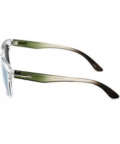 Polarized Sunglasses for Women Men - LP10604 - Crystal Green / Green Mirror Lens - CY18IL4CT7X $14.34 Wayfarer