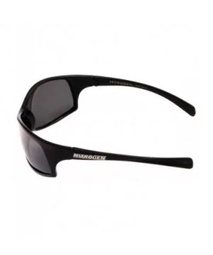 Men's Rectangular Wrap 65mm Polarized Sunglasses - Black - C411K1HNJVB $9.82 Sport