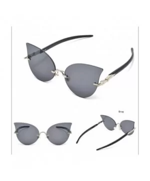 Sunglasses for Women UV400 Protection Fishing and Driving Travelling Trendy Rimless Cat Eye - Gray - CZ18WQ5NE08 $17.58 Cat Eye