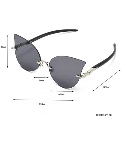 Sunglasses for Women UV400 Protection Fishing and Driving Travelling Trendy Rimless Cat Eye - Gray - CZ18WQ5NE08 $17.58 Cat Eye