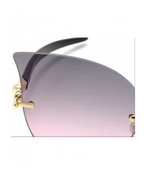 Sunglasses for Women UV400 Protection Fishing and Driving Travelling Trendy Rimless Cat Eye - Gray - CZ18WQ5NE08 $17.58 Cat Eye