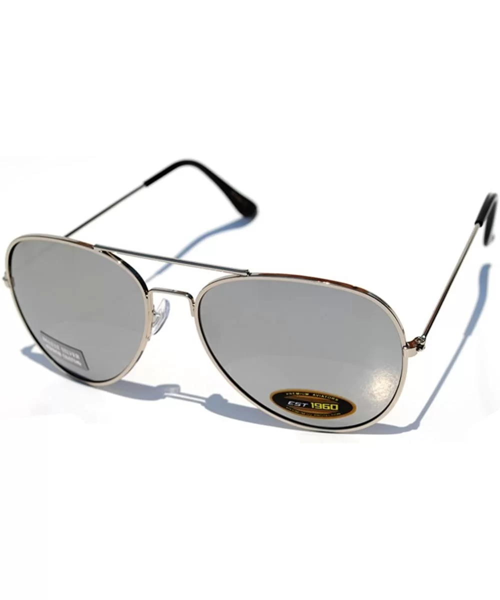 Aviator Sunglasses (Silver mirror) - CD11HQ357VN $6.21 Aviator