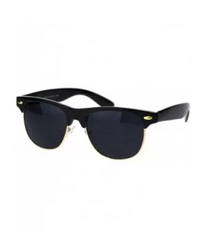 Classic Half Rim Hipster Horned Retro DJ Sunglasses - CV18RS32L50 $8.55 Rectangular