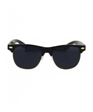 Classic Half Rim Hipster Horned Retro DJ Sunglasses - CV18RS32L50 $8.55 Rectangular