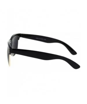 Classic Half Rim Hipster Horned Retro DJ Sunglasses - CV18RS32L50 $8.55 Rectangular