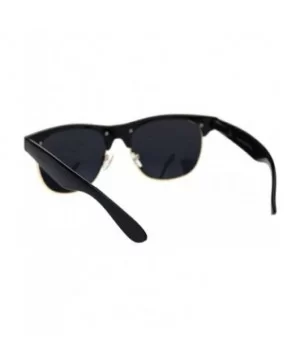 Classic Half Rim Hipster Horned Retro DJ Sunglasses - CV18RS32L50 $8.55 Rectangular