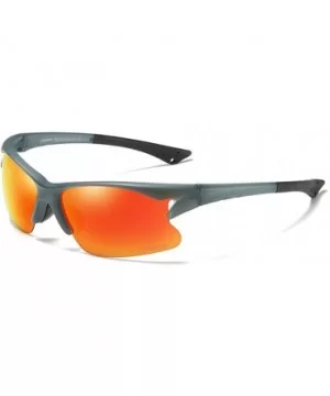 Sports Style Polarized Night Vision Sunglasses Retro Driving Sunglasses - C6. Gray Frame Red Lens - CQ18WR7ARC0 $8.38 Sport