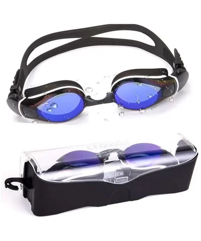 Swim Goggles Anti-Fog UV Protection Adjustable Strap Swim Glasses Adult - Blue - C218SSI3MRR $9.44 Goggle