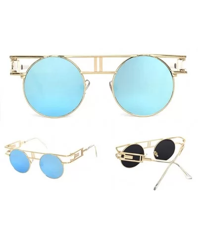 Round Sunglasses Men Women Fashion Glasses Retro Frame Vintage Sunglasses - C2 - CG18WAW0QT5 $32.30 Round