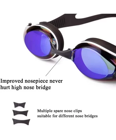 Swim Goggles Anti-Fog UV Protection Adjustable Strap Swim Glasses Adult - Blue - C218SSI3MRR $9.44 Goggle