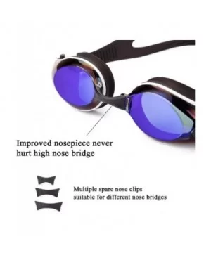 Swim Goggles Anti-Fog UV Protection Adjustable Strap Swim Glasses Adult - Blue - C218SSI3MRR $9.44 Goggle