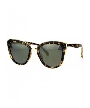 Womens Cateye Butterfly Sunglasses Metal Top Double Frame UV 400 - Tortoise (Gold Mirror) - C81878MTDNN $8.73 Butterfly