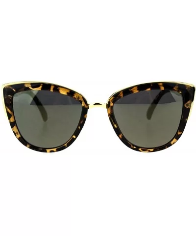 Womens Cateye Butterfly Sunglasses Metal Top Double Frame UV 400 - Tortoise (Gold Mirror) - C81878MTDNN $8.73 Butterfly