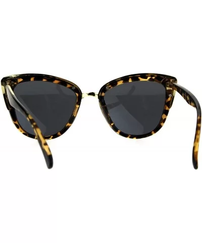 Womens Cateye Butterfly Sunglasses Metal Top Double Frame UV 400 - Tortoise (Gold Mirror) - C81878MTDNN $8.73 Butterfly