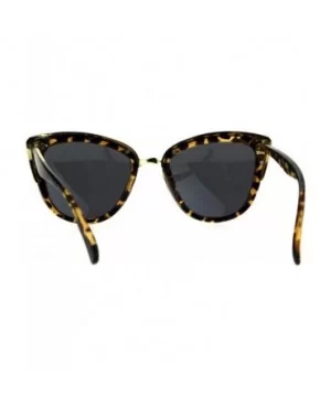 Womens Cateye Butterfly Sunglasses Metal Top Double Frame UV 400 - Tortoise (Gold Mirror) - C81878MTDNN $8.73 Butterfly