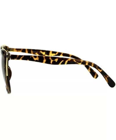 Womens Cateye Butterfly Sunglasses Metal Top Double Frame UV 400 - Tortoise (Gold Mirror) - C81878MTDNN $8.73 Butterfly