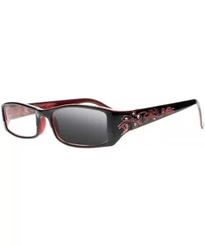 Women Diamonds Flowers Transition Photochromic Reading Glasses UV400 Sunglasses - Red - CC18DW0WNXY $12.16 Rectangular