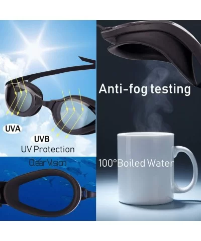 Swim Goggles Anti-Fog UV Protection Adjustable Strap Swim Glasses Adult - Blue - C218SSI3MRR $9.44 Goggle