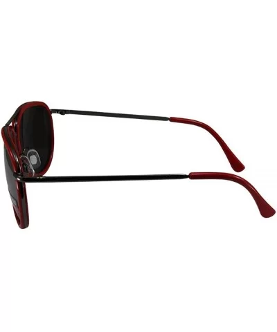 2 Pairs Swag Aviator B Fashion Sunglasses Red Purple Frame Flash Mirror Lens - CL18Z6R8ETO $21.76 Aviator