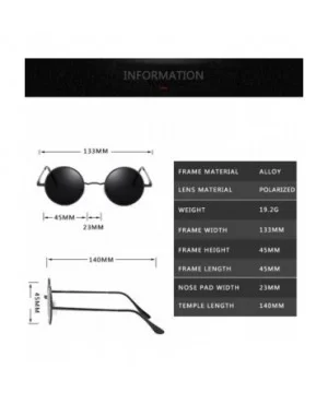 Retro Punk Style Round Polarized Sunglasses Men Women Metal Frame Sun Glasses UV400 - C3 - CI19854MDQK $11.67 Goggle