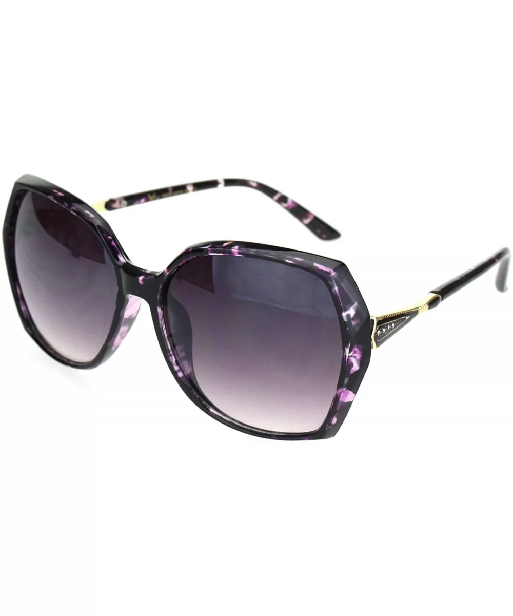 Womens Classic 90s Rhinestone Metal Jewel Hinge Butterfly Sunglasses - Purple Tortoise Smoke - C118OQW9R5C $8.49 Rectangular