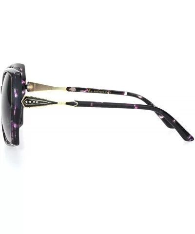 Womens Classic 90s Rhinestone Metal Jewel Hinge Butterfly Sunglasses - Purple Tortoise Smoke - C118OQW9R5C $8.49 Rectangular