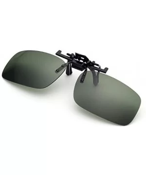 clip sunglasses over eyeglasses driver - Dark Green+yellow - C218X4U72WW $8.28 Square