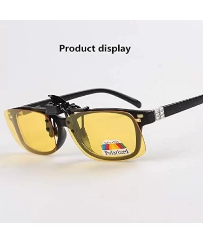 clip sunglasses over eyeglasses driver - Dark Green+yellow - C218X4U72WW $8.28 Square