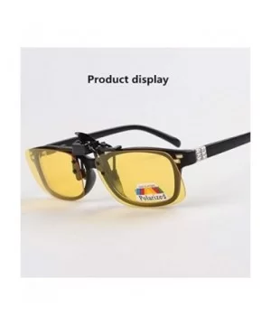 clip sunglasses over eyeglasses driver - Dark Green+yellow - C218X4U72WW $8.28 Square