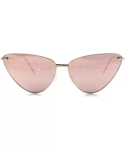 Single or 2 Pack Pink Mirrored Flat Lens Sunglasses Women - Pink - CJ18688ER67 $11.28 Cat Eye