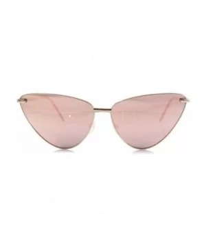 Single or 2 Pack Pink Mirrored Flat Lens Sunglasses Women - Pink - CJ18688ER67 $11.28 Cat Eye