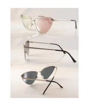 Single or 2 Pack Pink Mirrored Flat Lens Sunglasses Women - Pink - CJ18688ER67 $11.28 Cat Eye