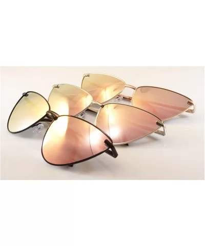 Single or 2 Pack Pink Mirrored Flat Lens Sunglasses Women - Pink - CJ18688ER67 $11.28 Cat Eye