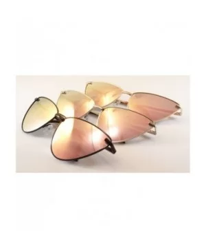 Single or 2 Pack Pink Mirrored Flat Lens Sunglasses Women - Pink - CJ18688ER67 $11.28 Cat Eye