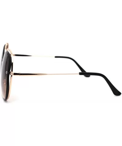 Womens Exposed Lens Butterfly Diva Fashion Sunglasses - Gold Brown - CT1972L985N $8.55 Butterfly