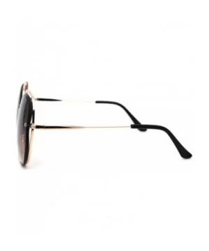 Womens Exposed Lens Butterfly Diva Fashion Sunglasses - Gold Brown - CT1972L985N $8.55 Butterfly