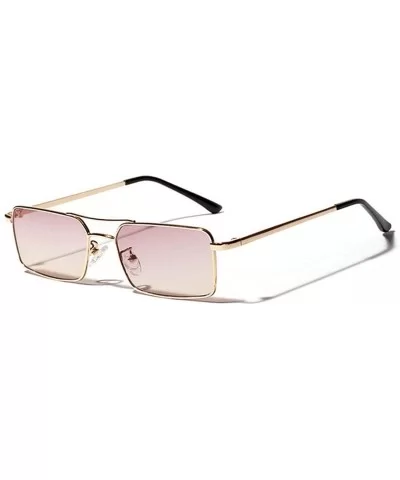 New Square Sunglasses Women Retro Men Er Sun Glasses Vintage Gradient Mirrored Metal Frame - C1 - C4198AHENUT $28.00 Square