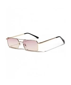 New Square Sunglasses Women Retro Men Er Sun Glasses Vintage Gradient Mirrored Metal Frame - C1 - C4198AHENUT $28.00 Square