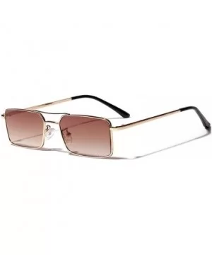 New Square Sunglasses Women Retro Men Er Sun Glasses Vintage Gradient Mirrored Metal Frame - C1 - C4198AHENUT $28.00 Square