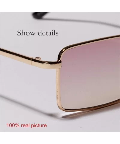 New Square Sunglasses Women Retro Men Er Sun Glasses Vintage Gradient Mirrored Metal Frame - C1 - C4198AHENUT $28.00 Square