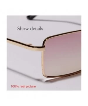 New Square Sunglasses Women Retro Men Er Sun Glasses Vintage Gradient Mirrored Metal Frame - C1 - C4198AHENUT $28.00 Square