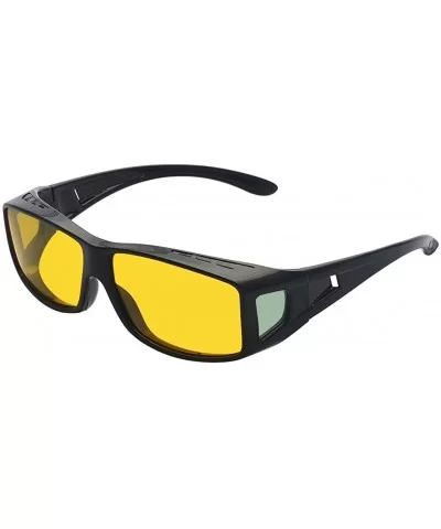 Night Vision Glasses Polarized Wrap Over Glasses - Yellow - CN11L8L2MET $4.96 Wrap