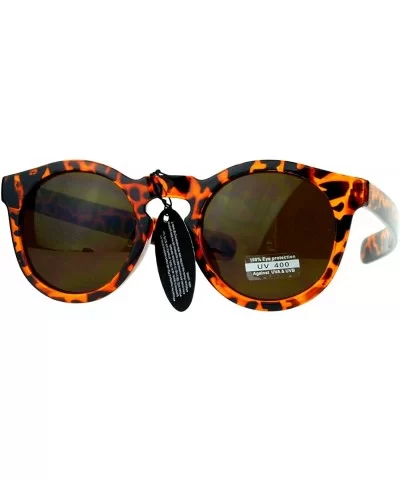 Mens Retro Thick Plastic Keyhole Warp Horn Rim Sunglasses - Tortoise - C911AL2BI0J $8.33 Wayfarer