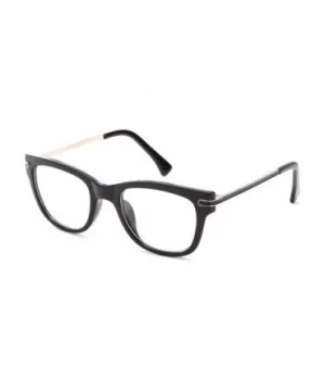 Women's Metal Frame Cat Eye Stye High Fashion Clear Lens Glasses - Black/Silver - CV11G6GQUFN $4.97 Wayfarer