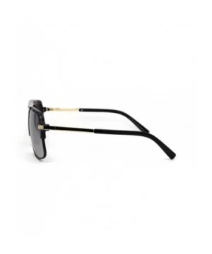 Mirror Lens Half Rim Plastic Racer Mobster Sunglasses - Black Silver Mirror - C3195KNE2C0 $9.16 Rectangular