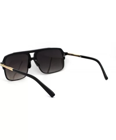 Mirror Lens Half Rim Plastic Racer Mobster Sunglasses - Black Silver Mirror - C3195KNE2C0 $9.16 Rectangular